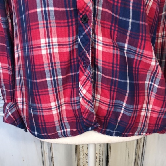 Rails Tencel/Rayon Blend Blue and Pink Plaid Long Sleeve Button Down Size S/P - Picture 5 of 16